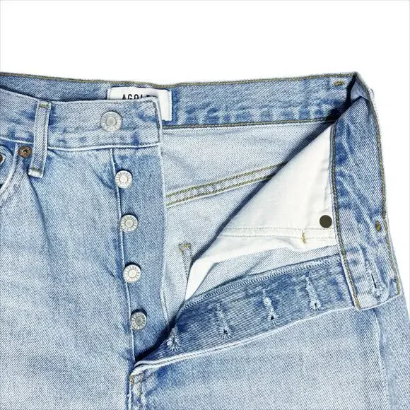 AGOLDE 90's Mid-Rise Loose Fit Jean in Captured Size 24 Button Fly Distressed - Picture 4 of 8